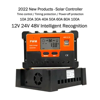 10A/20A/30A/40A/50A/60A/80A/100A PWM Controler de Încărcare Solar 12V/24V/48V Battery Equalizer Încărcător Solar Controll Reglementare