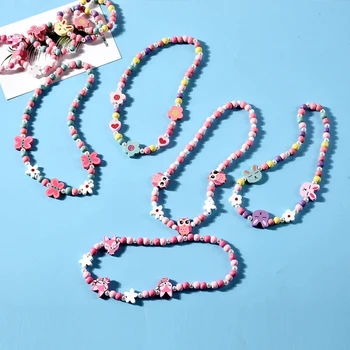 12 în Stil Multicolor Imitație Pearl Bratara din Lemn pentru Copii Cadouri Fete de Moda Brățară de Bijuterii Decor Furnizor