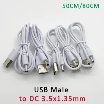 1buc DC de Alimentare Cablu USB de Încărcare 5V USB Plug de sex Masculin la 3,5 *1.35 mm DC Cablul de Încărcare pentru Fanii USB DC Cablu de Încărcare de 50 cm,80 CM