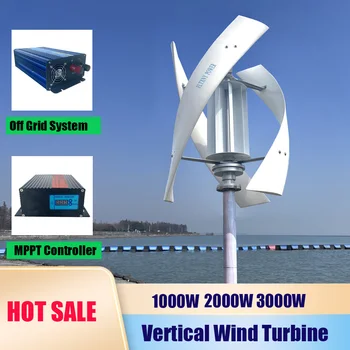 1kw 2kw 3kw 3 lame de energie liberă axa verticală generator cu turbină eoliană 12v 24v 48v pentru homeuse turație mică moară de vânt