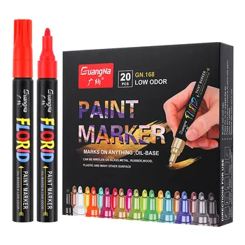 20 de Culori Markere Pixuri pe Baza de Ulei Pictura Arta Marker pentru Roci Pictura, Lemn, textile, Plastic, Sticla, Cani, DIY Meșteșug
