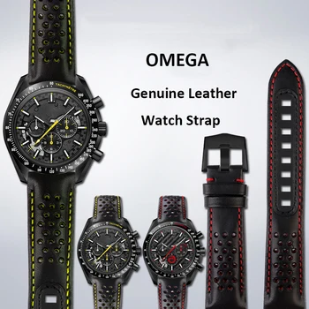 21mm Piele Watchband se potrivesc Pentru Omega Curea Speedmaster Serie 311.92.44 Watchband Brățară Bărbați Accesorii Negre