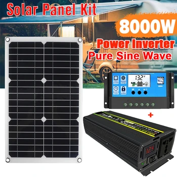 4000W/6000W/8000W Sistem de panouri Solare 18V18W Panou Solar 30A Controler de Încărcare Auto Invertor Solar Kit Complet de Generare de Energie