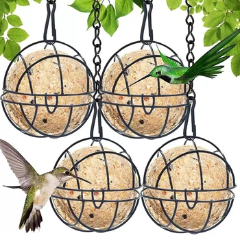4buc/set Agățat fermelor de Păsări de Metal fermelor de Păsări Cu S-în Formă de Cârlige de Păsări Sălbatice de Hrănire Dozator De Grădină 7cm Diametru Negru