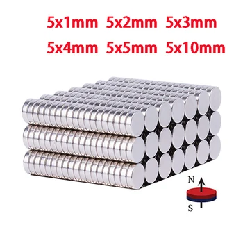 50/100BUC Mini Mici N35 Magnet Rotund 5x1 5x2, 5x3 5x5, 5x4 5x10 mm, Magnet de Neodim Permanenți NdFeB Super-Puternici Magneți Puternici