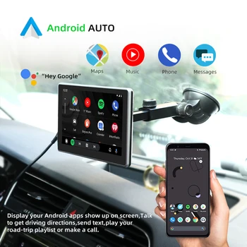 7 Inch IPS Ecran Tactil de Masina Portabil Wireless pentru Apple CarPlay și Android Auto Radio Multimedia BT Navigare HD1080 Stereo