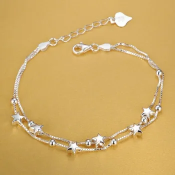 Argint 925 stele Frumoase Bratari pentru femei-coreean designer de moda, petrecere de Nunta Bijuterii cadouri de Vacanță