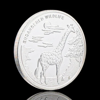 Argint Placat Cu Animalele Pe Cale De Dispariție Girafa Congo Franc Animal Suveniruri Monede Medalie De Monede De Colectie Cadou