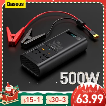 Baseus 500W Auto Invertor DC 12V AC 220V afisaj Digital Auto Power Inversor USB de Tip C, Încărcător Rapid Pentru Adaptor de Alimentare Auto