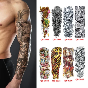 Brat Fals Tatuaje Pentru Bărbați Impermeabil Tatuaj Temporar De Mari Dimensiuni Maneca Autocolant Henna Schelet De Transfer De Instrumente De Machiaj Tatuaje