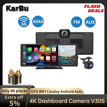 Camera de bord Pentru Masina 4K Dash Cam din Față Și din Spate Dashcam GPS WIFI 24h Parcare Wireless Carplay, Android Auto Video Recorder