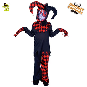 Clovn rău Costume Petrecere de Halloween Înfricoșător Costum de Clovn Purim Groază jocul de Rol Costume Cosplay Costum pentru Copii Baieti
