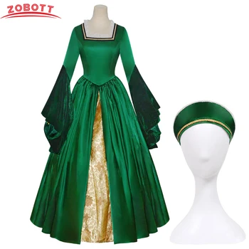 Costumebuy Anne Boleyn Rochie Verde Tudor Regina Elisabeta Costum Victorian Versailles Dans Rochie De Bal Drama Halloween Dress
