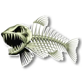 Craniul Fishbone Autocolant Auto 18cmx8.5cm Înfricoșător Schelet de Pește Pescuit Mașină Decalcomanii Autocolant 3D Styling Motocicleta Decal Accesorii