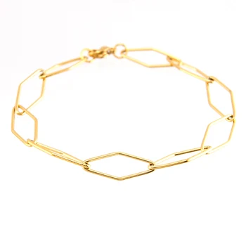Culoare de aur Bratari Pentru Femei din Oțel Inoxidabil Unic în formă de Pătrat Romb link-ul lanț de argint/aur color pulseras mujer cadou