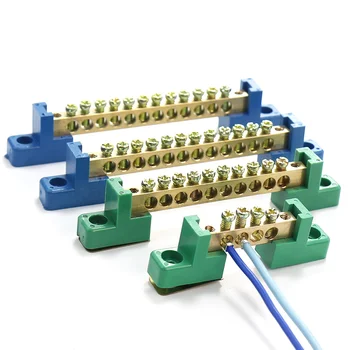 Cupru bloc terminal bar cabluri rând zero sol alama, benzi de protecție ignifugă de distribuție cutie de conexiune