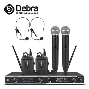 Debra D-440 Profesionale Wireless Sistem de Microfon Cu Lavaliera,Cască& Portabile pentru Etapa Biserica Petrecere de Familie Mici Karaoke