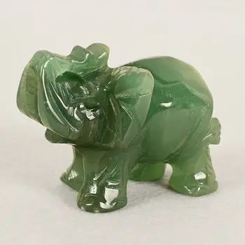 Elefant Norocos Avere Aventurin Verde Jad Piatra Feng Shui Statuie Figurina Birou Ornament Chakra Pietre De Vindecare Statuie Decor