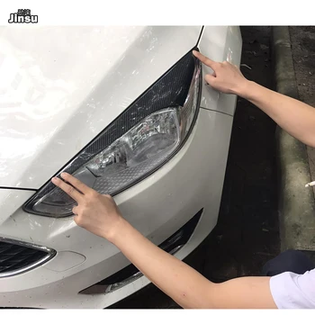 Fibra de Carbon faruri acoperă sprâncenele Pentru Ford Focus MK3.5 în 2015 - 2017 Masina față de lumină pleoape autocolante decorative 2 buc/set