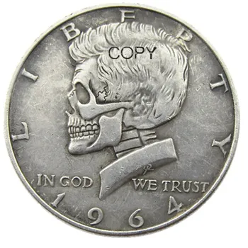 FK(10)Hobo Creative 1964 Kennedy Argint Dolar Jumătate de craniu zombie schelet sculptate manual Copia Monede