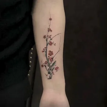 Impermeabil Tatuaj Temporar Autocolant De Cerneală Chineză Stil De Prune Floare De Design De Arta Corp Tatuaj Fals Flash Tatuaj Braț Picior De Sex Masculin De Sex Feminin