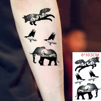 Impermeabil Tatuaj Temporar Autocolant Pasărea Elefant Lup, Vultur Cool Body Art Flash Tatuaj Tatuaj Fals pentru Femei Barbati