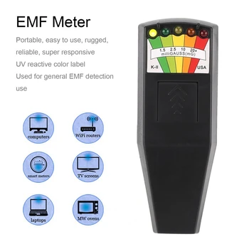 KII Câmp Electromagnetic EMF Metru Portabil EMF Detector de Câmp Magnetic 5 LED Metru Gauss Pentru Vânătoare Fantomă Dozimetru de Radiație