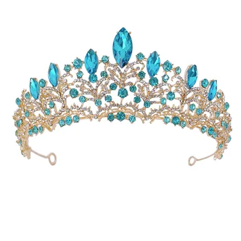 KMVEXO Cer Albastru, Rose de Cristal Stras Nunta Coroana Mireasa Diademe Coroana Frizură Accesorii de Par pentru Femei Partid rochie de Mireasă