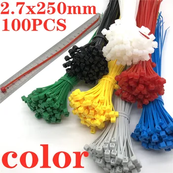 Legături de cablu 100buc 3x250mm Nailon Sine Blocarea Plastic de Culoare Zip Lega de Înaltă Calitate Sunt Disponibile