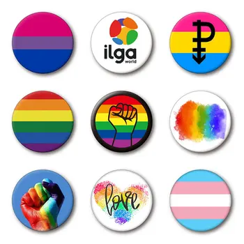 LGBT Pride Steag Curcubeu Insigna Metalică Pentru Rucsac Icoane Gay, Lesbiene, Bisexuale, Transgender Asa Asexuată Simbol Pin Broșă