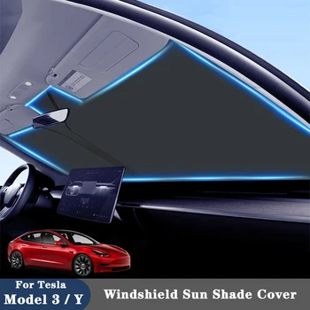 Masina De Parbriz Parasolar Capac Pentru Tesla Model 3 Y Parbriz Protectie Solara Umbrelă De Soare Cortina De Izolare Termică Scut Soare