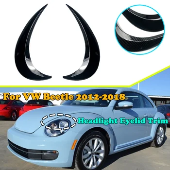 Mașina din Față Faruri Pleoape Eyelashs Capacele Farurilor Sprancene Autocolant Garnitura Pentru VW Beetle 2012 2013 2014 2015 2016 2017 2018