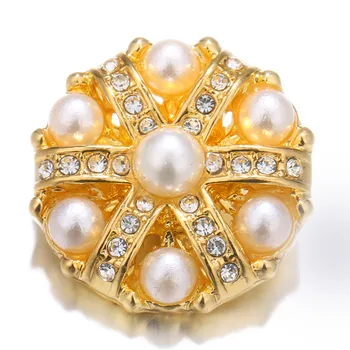 Moda Frumusete perle de Aur model Floare 20MM butoane de ajustare a se potrivi snap bratara fixa bijuterii en-gros KZ1466