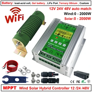 MPPT 12V 24V 48V 3000W Vânt Hibrid Solar Charge Controller Regulator Pentru Panou Solar de Turbine Eoliene Pentru Lifepo4 baterie Litiu Plumb Acid