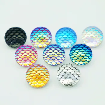 NS1008 vânzare Fierbinte Solzi de Pește Cameo Gradient de 18MM fixează butoanele se potrivesc DIY farmecul brățară colier de bijuterii en-gros cu Bule