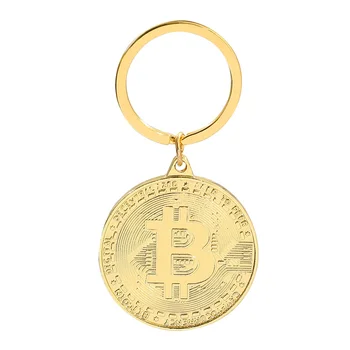 Placat Cu Aur De Bitcoin Moneda Cheie Lanț Bani De Suveniruri Acasă Decorare Cele Mai Noi Breloc Cu Pandantiv De Colectie Monede De Colecție De Artă Cadou