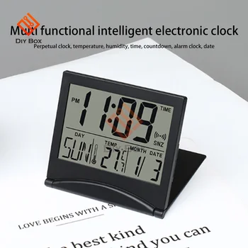 Pliabil LCD Ceas Electronic Digital Termometru Higrometru Ceas cu Alarmă Desktop Weather Station Desktop Senzor de Temperatură