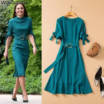 Printesa Kate Middleton Rochie De Culoare Solidă 2022 Noua Moda Casual, Elegante, Rochii De Vara Office Doamnelor Europa Haine Stil