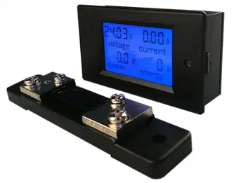 PZEM-051 DC Digital Ampermetru Voltmetru 6.5-100V 4 IN1 LCD Motocicleta Tensiune de Alimentare Curent de Energie Monitor Cu Șunt 50A