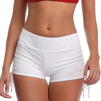 Sexy, Femei Albe, Stramte Pantaloni Scurți De Vară Yoga Sportiv De Fitness Ruched Mini-Pantaloni Scurti Cu Cordon De Îmbrăcăminte