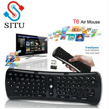 SITU 2.4 GHz, 6 Axe Giroscop Zbor Air Mouse Tastatura Wireless T6 Tastatura Mini Control de la Distanță pentru S912 S905 Set top box