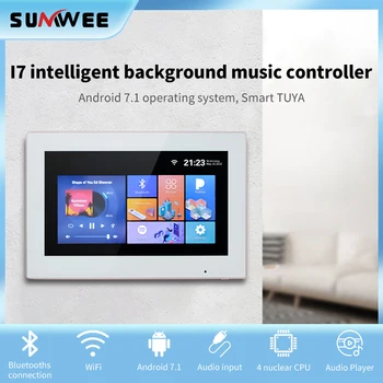 Tuya Perete Amplificator WiFi Bluetooth mini Smart 7.1 Fundal android Music player Home Theater Sistem touch screen HiFI SUMWEE