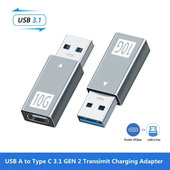 USB 3.1 de Tip C Adaptor de 10Gbps USB-UN Mascul de la USB-C 3.1-Gen2 de sex Feminin de conversie de Date pentru Calculator Căști USB-C Mufă Încărcător