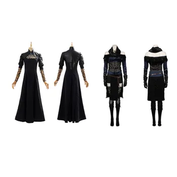 Yennefer Cosplay Costum Negru Lung Rochie Uniformă Colier Costume Femei Adulte Halloween Costum De Carnaval