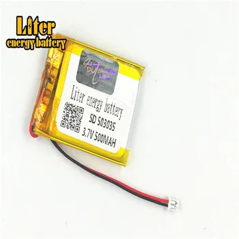 1.25 MM 2pin conector 3.7 V 503035 500mah baterie litiu reîncărcabilă pentru e-carti GPS PDA recorder Mașină