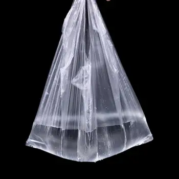 100buc Utile Pungă de Plastic Transparent Geantă de Cumpărături Supermarket Pungi de Plastic Cu Mâner de Ambalare produse Alimentare