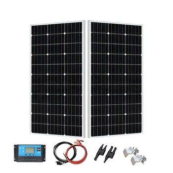 100W, 200W Panou Solar Kit Impermeabil Modul Fotovoltaic Monocristalin & Controller Aplicabile by12V de Încărcare a Bateriei