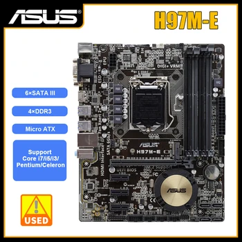 1150 Placa de baza ASUS H97M-E Placa de baza 1150 DDR3 16GB Intel H97 PCI-E 3.0 USB3.0 VGA Micro ATX Pentru Core i3-4160 i7-4770K cpu