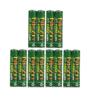 12pcs BPI AAA 1000mwh 1.6 V 1.5 V NI-Zn Baterie Reîncărcabilă baterias