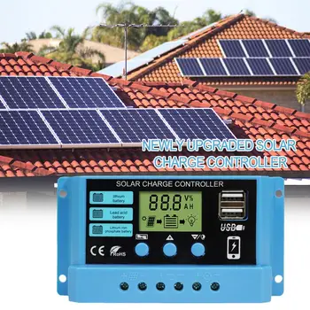 12V/ 24V Panou Solar Controler de Încărcare Automată Solare Regulator de Tensiune Reglabilă Cu Ecran LCD Multi-Funcție Dual USB